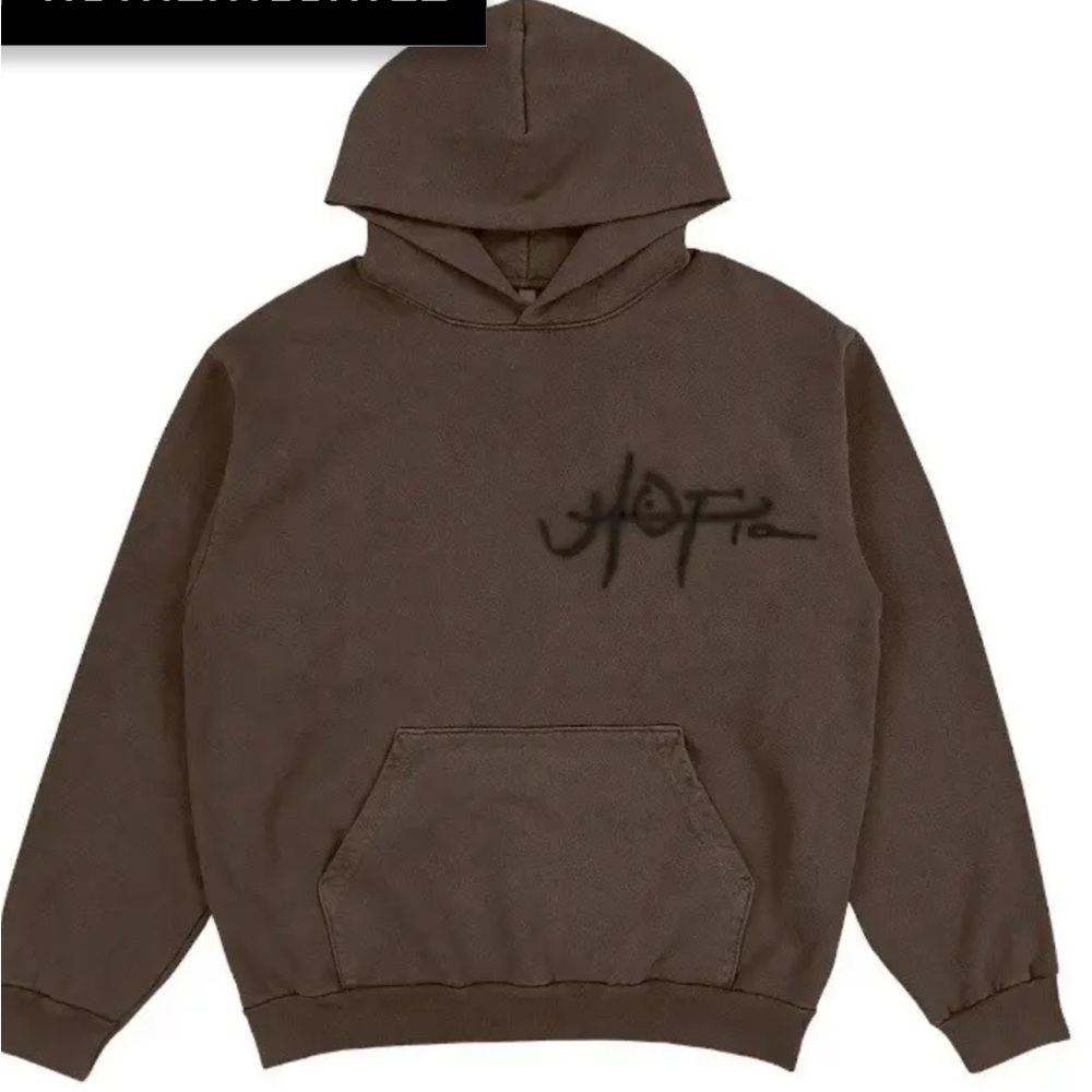 Cactus Jack by Travis Scott Brown Pullover Hoodie with Script Logo